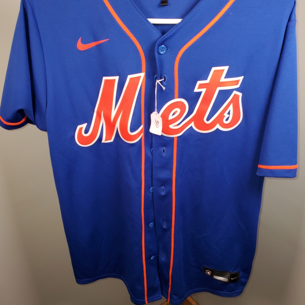 Nike Blue Mets Jersey with Orange Trim